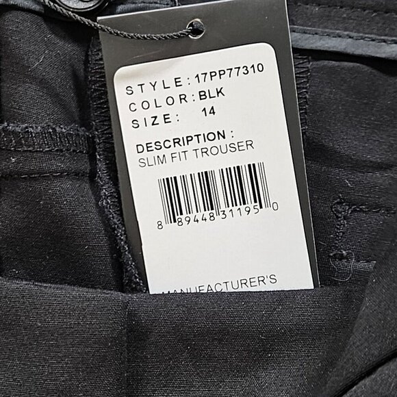 Adrianna Papell Pants Womens 14 Black High Waist Tapered Pockets Stretch Ankle - Picture 12 of 15